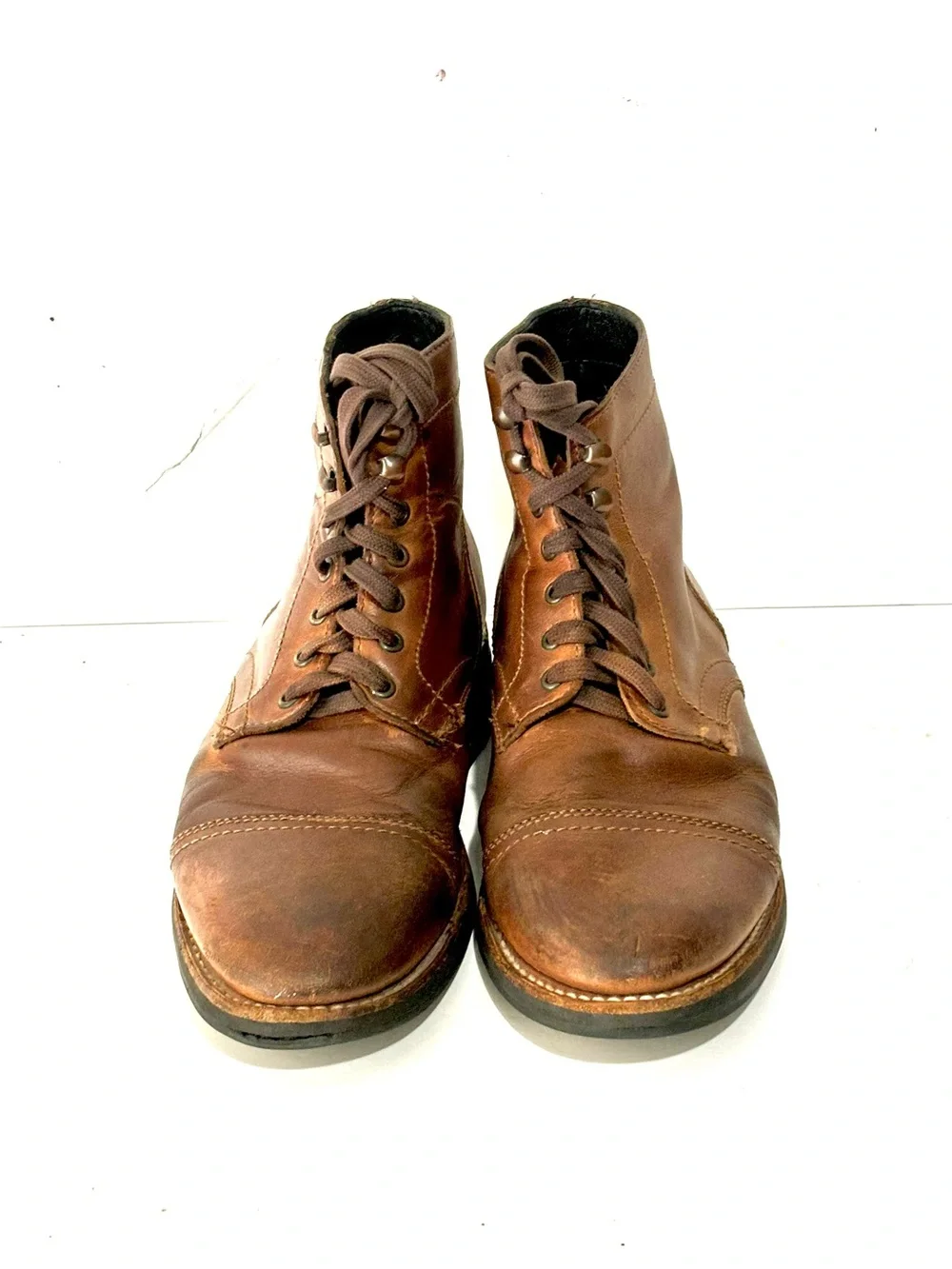 Thursday Everyday Mens Brown Leather Cap Toe Boots Size US 8